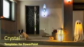  Presentation with house - Theme enhanced with french-bulldog-sitting-at-house background and a tawny brown colored foreground