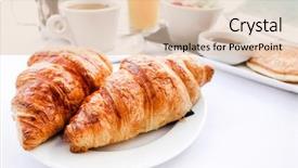  Presentation with breakfast - PPT layouts having french cafe - breakfast with coffee and croissants background and a  colored foreground