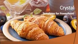  Presentation with temple breakfast - Amazing PPT layouts having french cafe - breakfast with croissants and marmalade backdrop and a tawny brown colored foreground