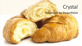 Presentation with croissant - Colorful PPT theme enhanced with french cafe - extreme closeup of a delicious backdrop and a blonde colored foreground