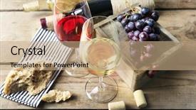  Presentation with bread life - Beautiful slides featuring french cafe - still life of wine backdrop and a coral colored foreground