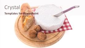  Presentation with camembert - PPT theme enhanced with french-camembert-cheese-bread background and a sky blue colored foreground
