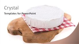  Presentation with camembert - Audience pleasing slide set consisting of french-camembert-cheese-isolated-over backdrop and a white colored foreground