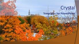  Presentation with canada - Cool new presentation theme with french canadian - quebec city in canada autumn backdrop and a light blue colored foreground