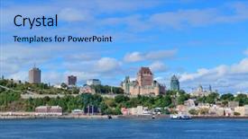  Presentation with washington dc city skyline - Cool new slide deck with french canadian - quebec city skyline over river backdrop and a light blue colored foreground