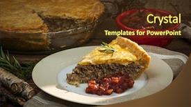  Presentation with meat - Cool new PPT layouts with french canadian - slice of traditional pork meat backdrop and a tawny brown colored foreground