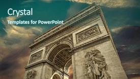  Presentation with paris france - PPT layouts consisting of french car - arc de triomphe in paris background and a ocean colored foreground