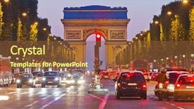  Presentation with paris france - Slide deck with french car - arch of triumph paris france background and a tawny brown colored foreground