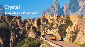  Presentation with france - Beautiful slide set featuring french car - road along the famous calanques backdrop and a teal colored foreground