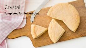  Presentation with cutting board - PPT theme with french-cheese-on-cutting-board background and a  colored foreground