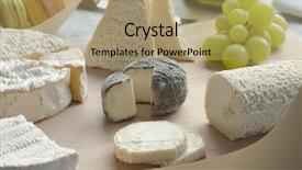  Presentation with cheese plate parmesan cheddar gouda - Slide deck featuring french cheese platter for dessert background and a coral colored foreground