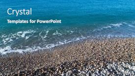  Presentation with france - Presentation theme with french-coastline-of-normandy background and a teal colored foreground