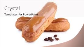  Presentation with french pastry - Slides with french-coffee-eclair-pastry background and a sky blue colored foreground