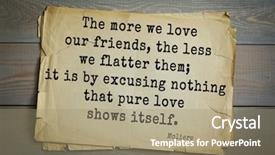  Presentation with comedian - Slide deck enhanced with french comedian quote the more background and a coral colored foreground