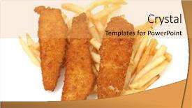  Presentation with medical pill medicine white blue - PPT theme with french country - pile of fries and fish background and a yellow colored foreground