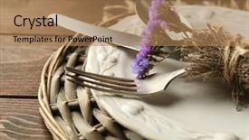  Presentation with cutlery easter table setting - Slides consisting of french country - summer table setting in rustic background and a coral colored foreground