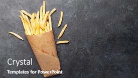  Presentation with french fries - Presentation theme featuring french-crispy-potato-fries-top background and a dark gray colored foreground