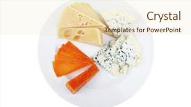  Presentation with aged papper - Slide deck with french delicatessen aged cheeses chops background and a lemonade colored foreground