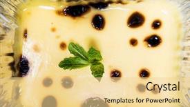  Presentation with dessert - Cool new PPT layouts with french dessert creme brulee ready backdrop and a  colored foreground