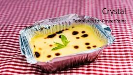  Presentation with creme caramel dessert - Cool new theme with french dessert creme brulee ready backdrop and a  colored foreground