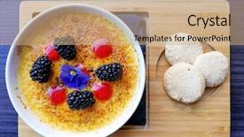  Presentation with dessert - PPT layouts consisting of french dessert creme brulee ready background and a  colored foreground