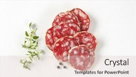  Presentation with thyme - Audience pleasing slide set consisting of french dry salami thyme backdrop and a lemonade colored foreground