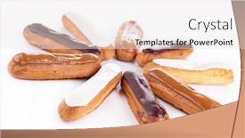  Presentation with french pastry - PPT layouts featuring french-eclair-pastry background and a sky blue colored foreground