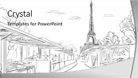  Presentation with paris - Amazing PPT theme having eiffel tower vintage view - paris street - illustration backdrop and a white colored foreground