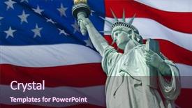  Presentation with democracy - Beautiful presentation featuring french flag - statue of liberty enlightening backdrop and a wine colored foreground