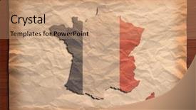  Presentation with vertical - Audience pleasing PPT layouts consisting of french flag abstract - wrinkled vintage paper on wooden backdrop and a coral colored foreground