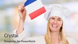  Presentation with chef - Slide set consisting of french flag against an abstract background and a lemonade colored foreground