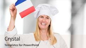  Presentation with chef - Theme featuring french flag against an abstract background and a  colored foreground