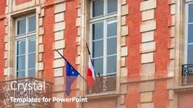  Presentation with france flag - Presentation consisting of french-flag-and-eu-community background and a coral colored foreground