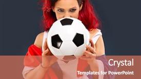  Presentation with flag football girls - Presentation theme consisting of french flag and holding football background and a coral colored foreground