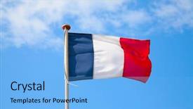  Presentation with revolution - Amazing PPT theme having french flag in the blue backdrop and a light blue colored foreground