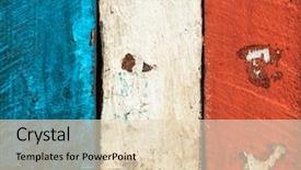  Presentation with wood planks - Beautiful slide deck featuring french flag made of painted backdrop and a lemonade colored foreground