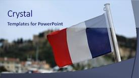  Presentation with free romania flag - Colorful slides enhanced with french flag on a boat backdrop and a sky blue colored foreground