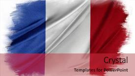  Presentation with plain - Slide deck with french flag on plain background background and a red colored foreground
