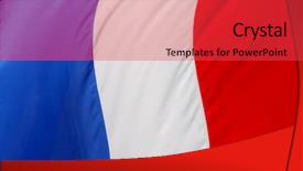  Presentation with red white blue confetti - Presentation theme featuring french flag with blue white background and a red colored foreground