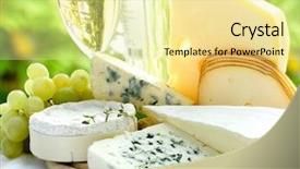  Presentation with wine cheese - Slide deck consisting of french food - cheese and wine background and a blonde colored foreground