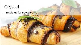  Presentation with chocolate chip - PPT theme enhanced with room for display your product background and a  colored foreground.