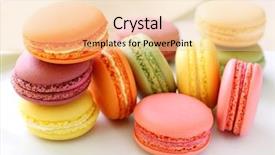  Presentation with food white - Beautiful theme featuring french food - colorful macaroons on white background backdrop and a lemonade colored foreground