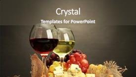  Presentation with table grape - Colorful slide deck enhanced with french food - composition with wine blue cheese backdrop and a dark gray colored foreground