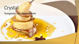  Presentation with foie - Audience pleasing slides consisting of french food - fried foie gras with pear backdrop and a lemonade colored foreground