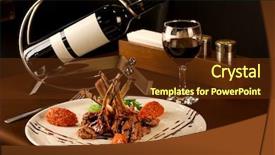  Presentation with vegetables - Cool new PPT theme with french food - roasted lamb chops with vegetables backdrop and a tawny brown colored foreground