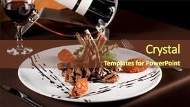  Presentation with vegetables - Audience pleasing theme consisting of french food - roasted lamb chops with vegetables backdrop and a tawny brown colored foreground