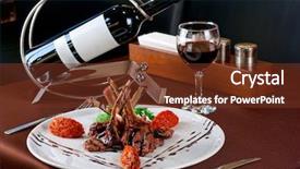  Presentation with vegetables - Audience pleasing theme consisting of french food - roasted lamb chops with vegetables backdrop and a tawny brown colored foreground