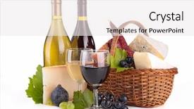  Presentation with wine cheese - Amazing presentation theme having french food - wine cheese and bread backdrop and a white colored foreground