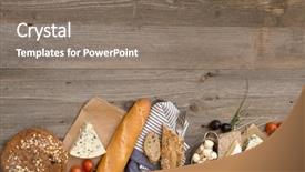  Presentation with food grains - Slide deck consisting of french food ingredients background and a gray colored foreground