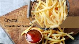  Presentation with metal - Cool new theme with french fried potatoes in metal backdrop and a yellow colored foreground